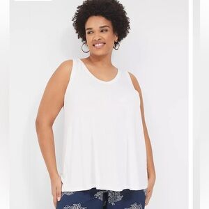 NWT Lane Bryant Swing Tank White Size 26/28